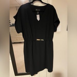 Lane Bryant - Gold Hardware Elastic Black Dress